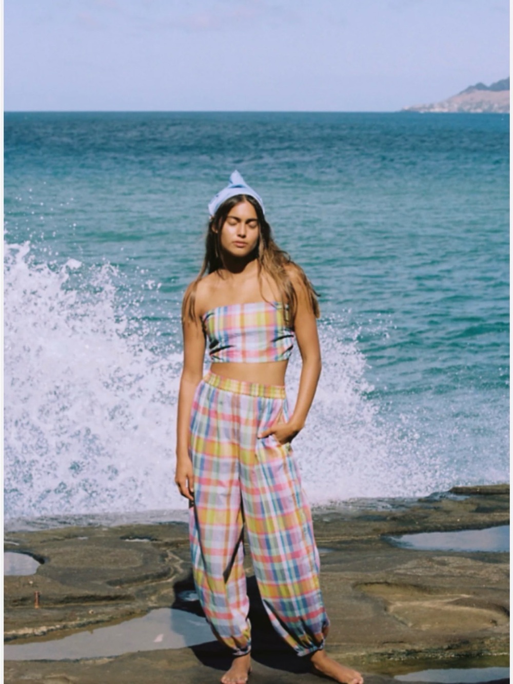 free people plaid tube top